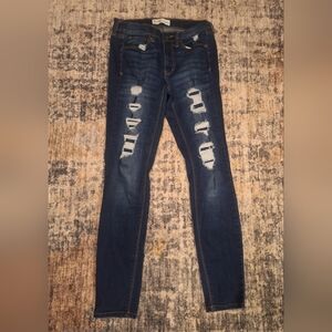 Mudd Dark Blue Distressed Skinny Jeans. Sz 5
